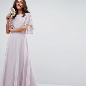 ASOS DESIGN lace appliqué maxi dress worn once